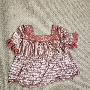 Womens POL velvet pink top small